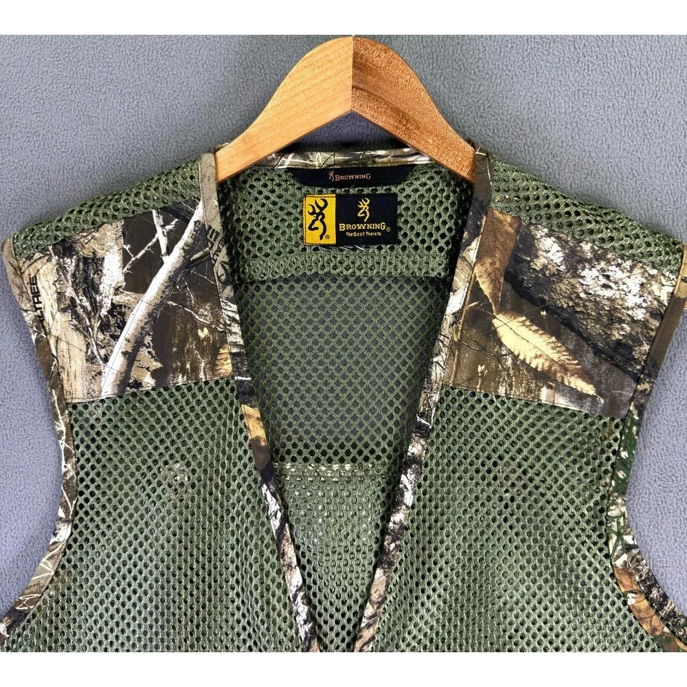 Browning Vest Large Green Realtree Edge Camo Mesh Upland Game Hunting Trapping